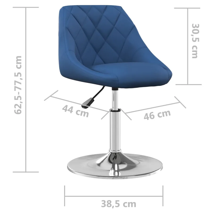 Chaises pivotantes à manger lot de 6 Bleu Velours - 8