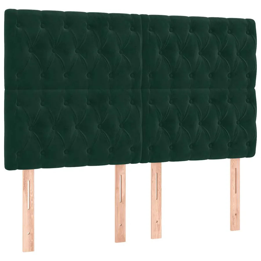 Cadre de lit sans matelas vert foncé 140x200 cm velours - 7