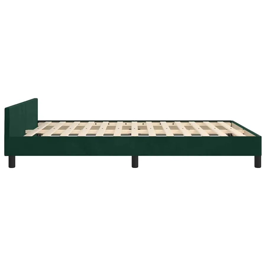 Cadre de lit sans matelas vert foncé 140x200 cm velours - 8