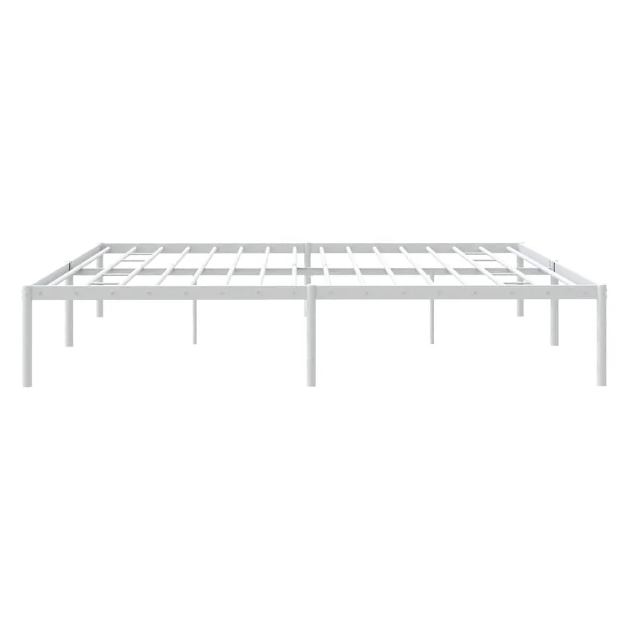 Cadre de lit métal sans matelas blanc 180x200 cm - 6