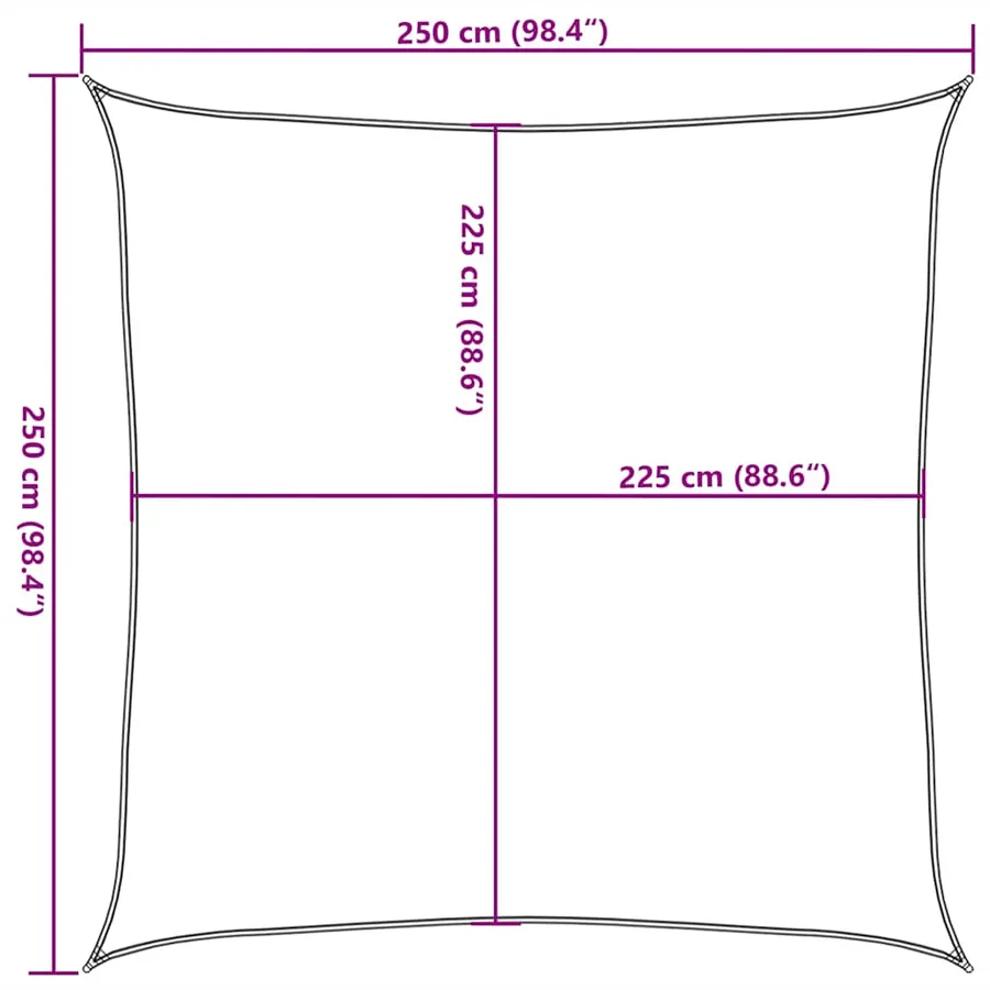 Voile d'ombrage 160 g/m² Taupe 2,5x2,5 m PEHD - 10