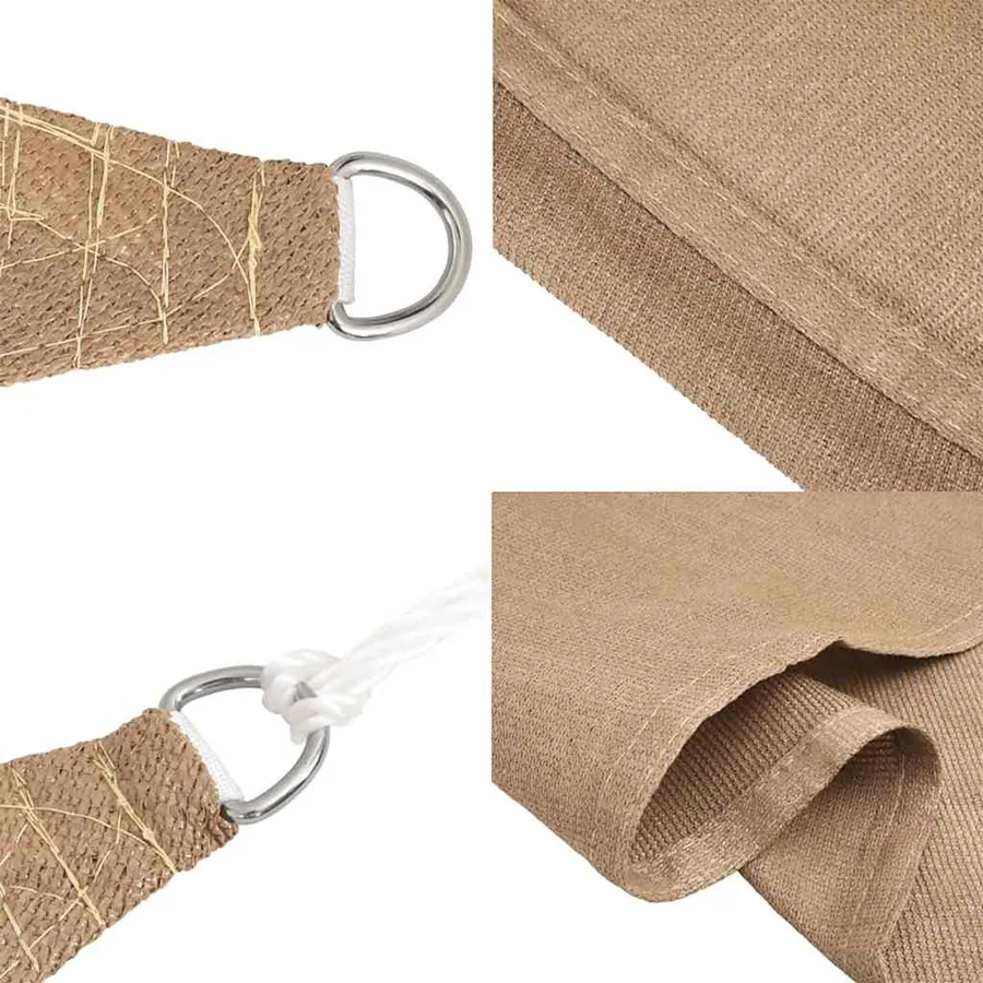 Voile d'ombrage 160 g/m² Taupe 2,5x2,5 m PEHD - 6