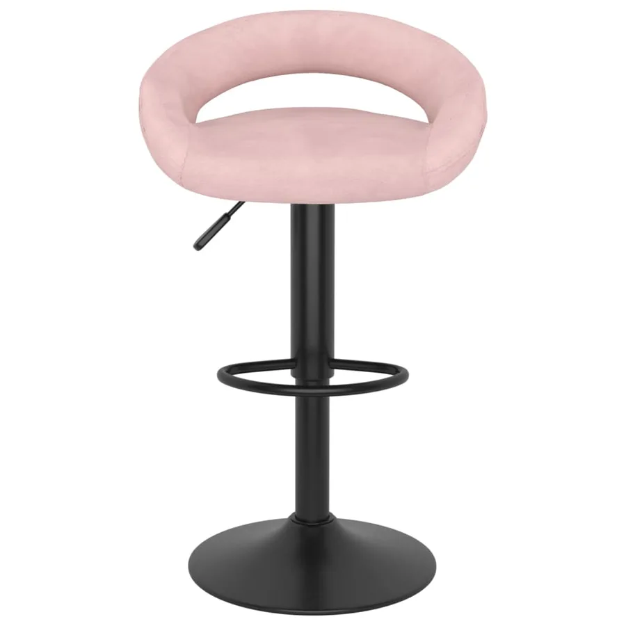 Tabourets de bar lot de 2 rose velours - 3