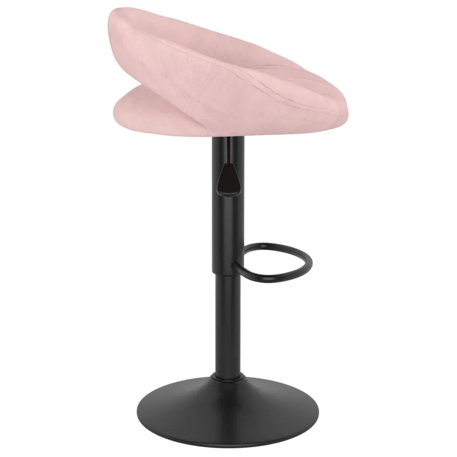 Tabourets de bar lot de 2 rose velours - 4