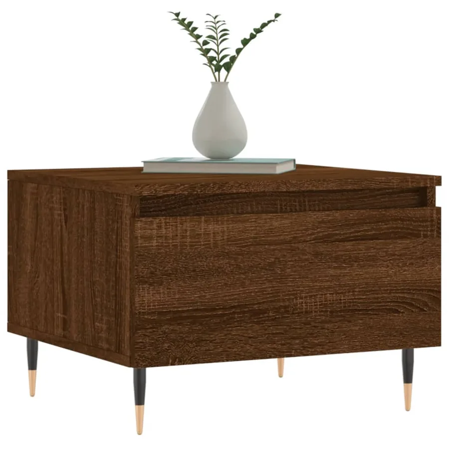 Tables basses 2 pcs chêne marron 50x46x35 cm bois d'ingénierie - 3