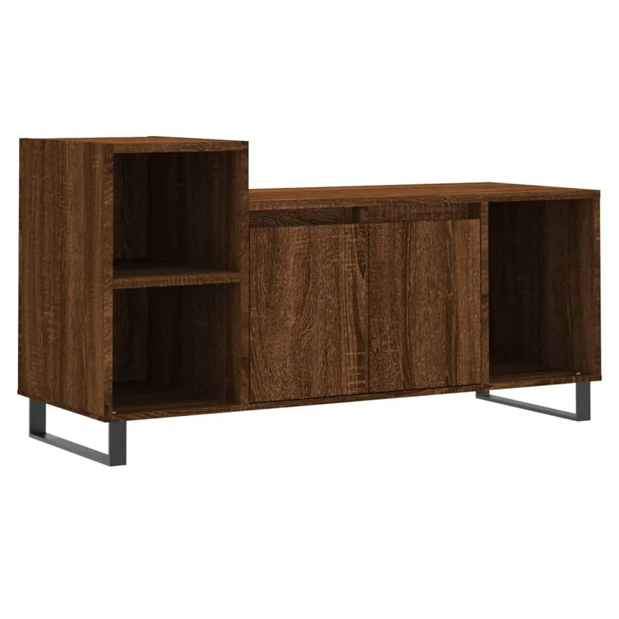 Meuble TV Chêne marron 100x35x55 cm Bois d'ingénierie - 2