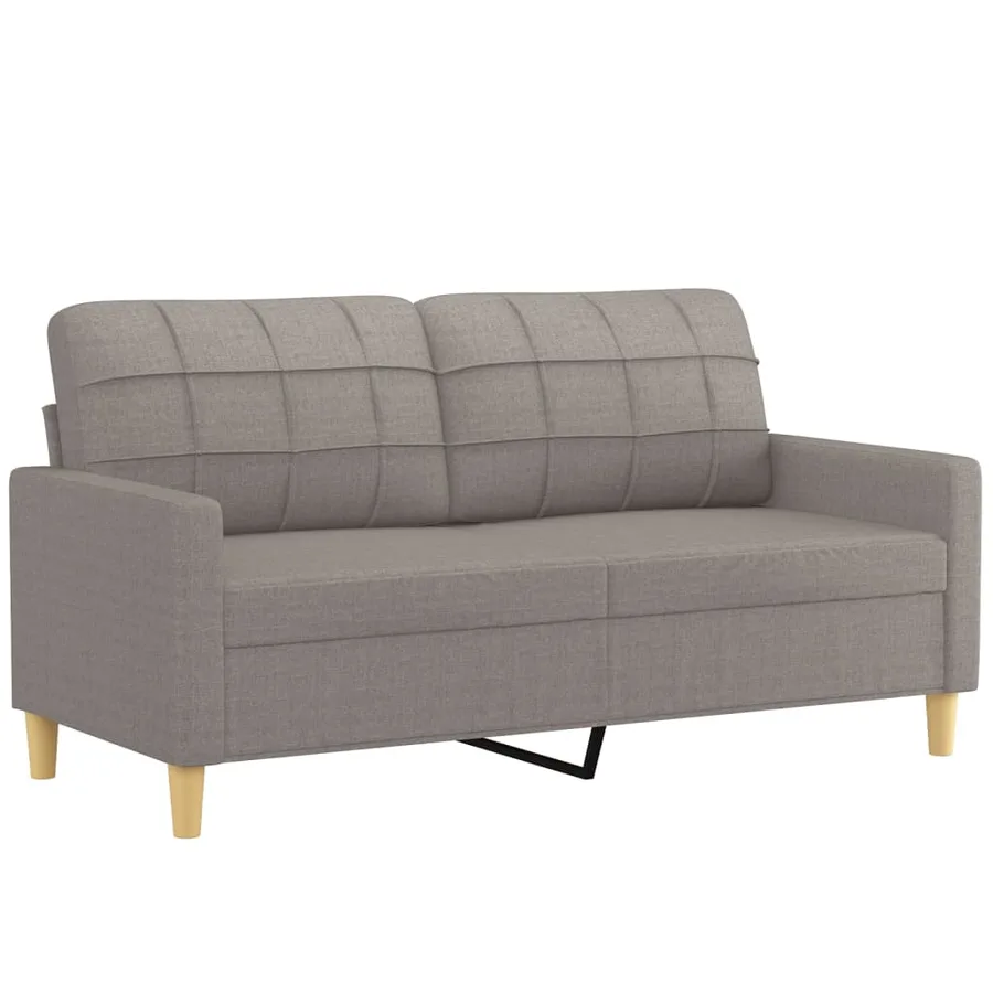 Ensemble de canapés 2 pcs avec coussins taupe tissu - 4