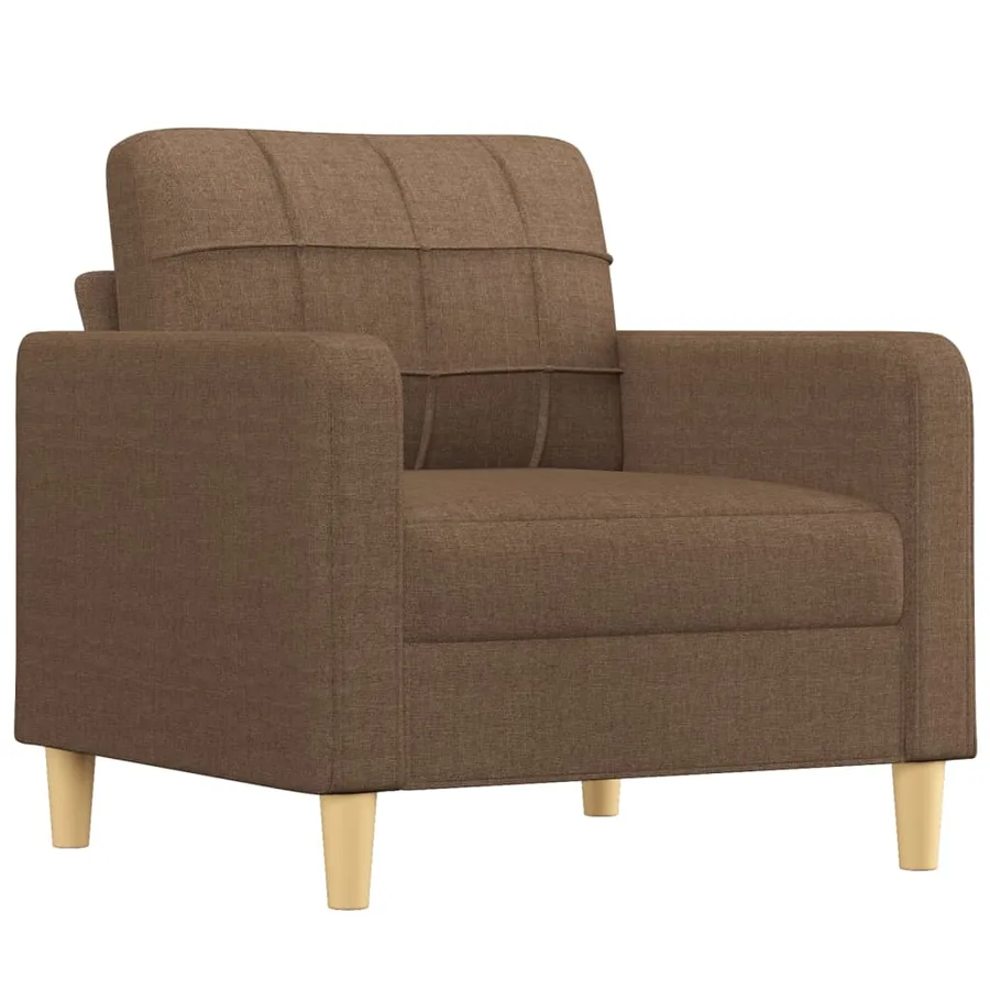 Ensemble de canapés 4 pcs avec coussins marron tissu - 3