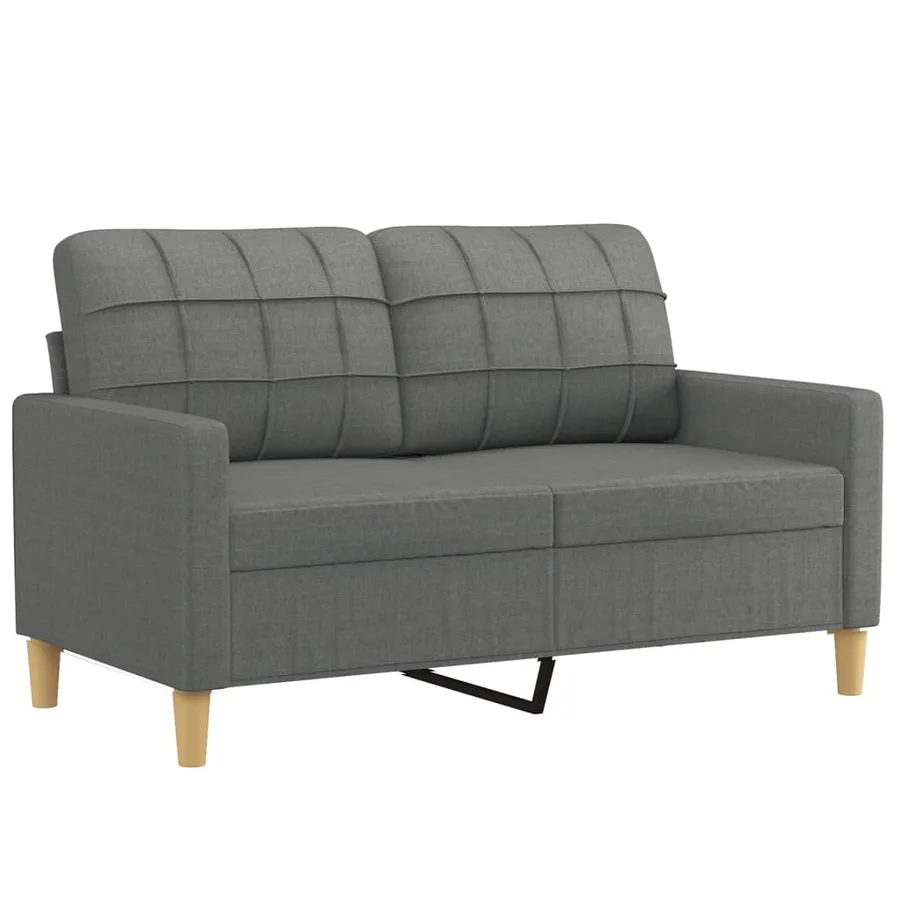 Ensemble de canapés 3 pcs coussins gris foncé tissu - 3