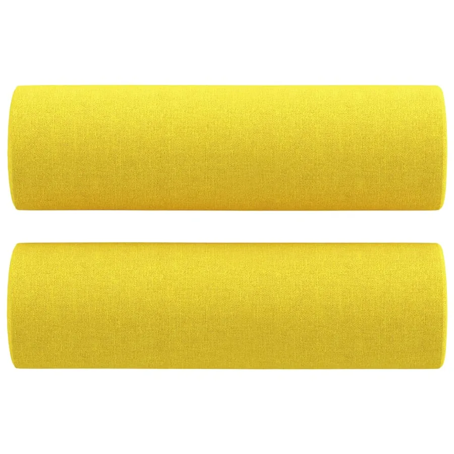Ensemble de canapés 2 pcs avec coussins jaune clair tissu - 5
