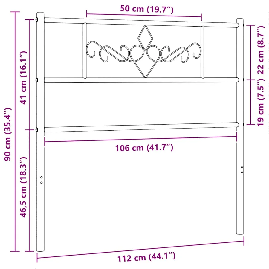 Tête de lit de remplacement métal blanc 100 cm - 7