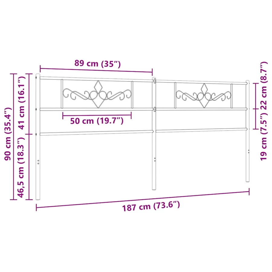 Tête de lit de remplacement métal blanc 180 cm - 7