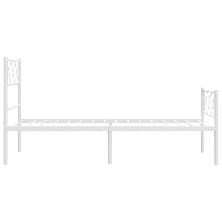 Cadre de lit métal sans matelas avec pied de lit blanc 90x200cm - 6