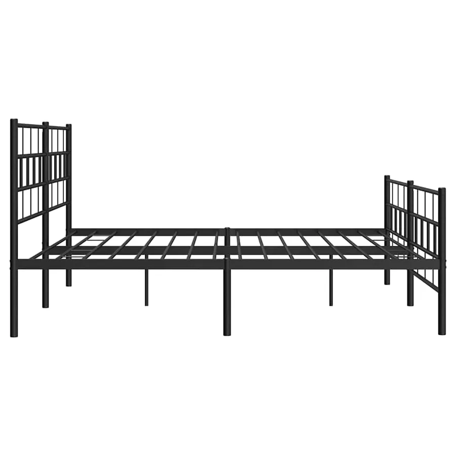 Cadre de lit métal sans matelas avec pied de lit noir 193x203cm - 7
