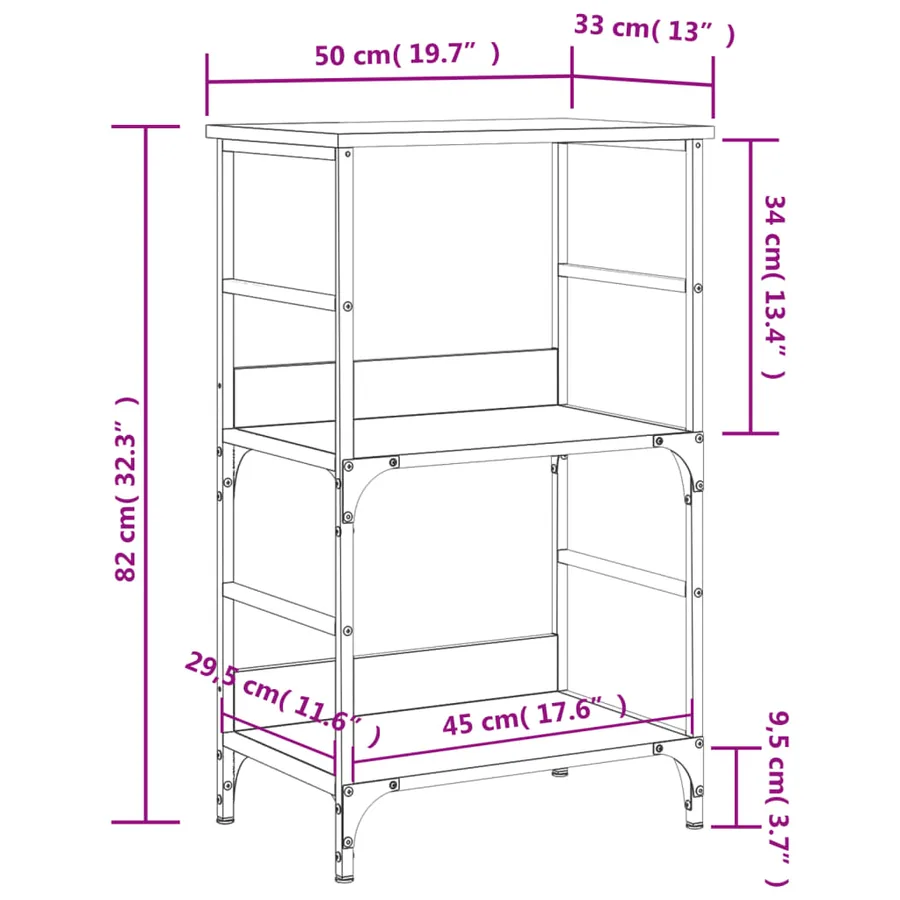 Bibliothèque chêne sonoma 50x33x82 cm bois d'ingénierie - 8