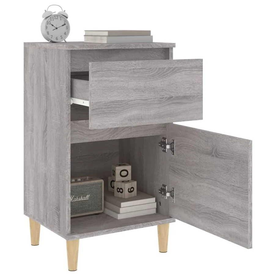 Table de chevet sonoma gris 40x35x70 cm - 5