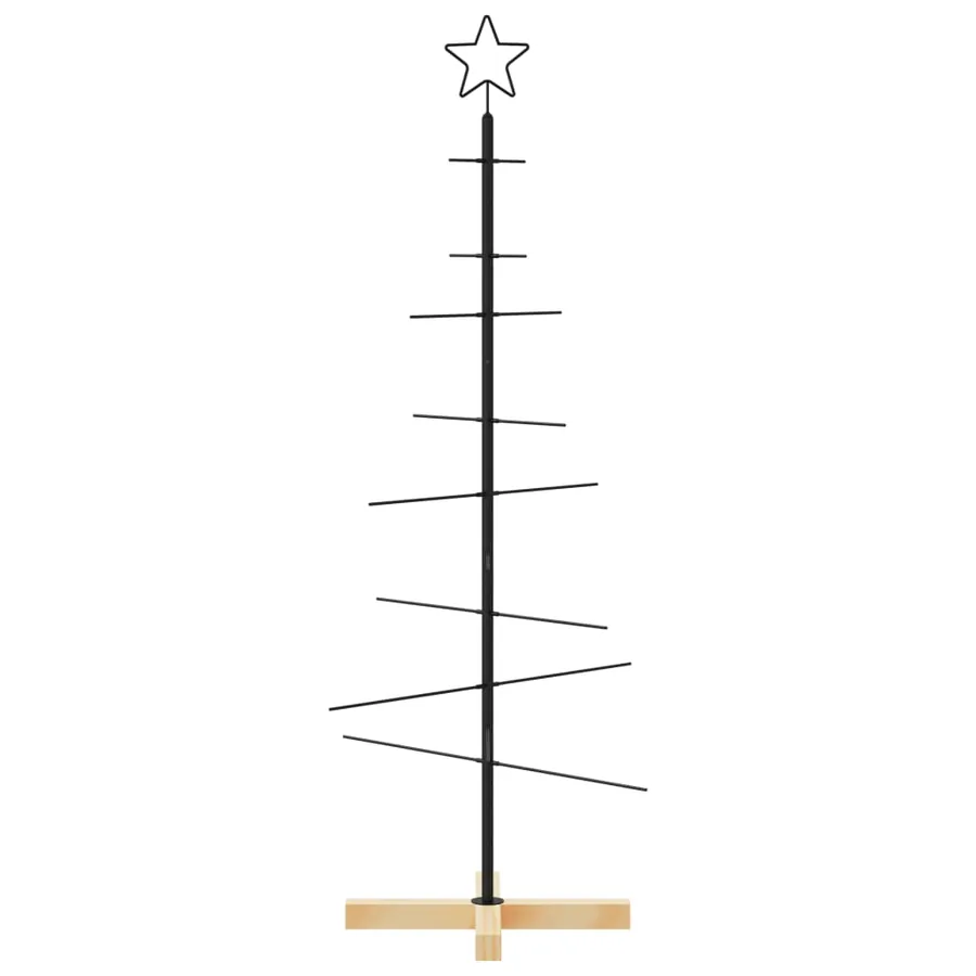 Arbre de Noël en métal avec base en bois noir 120 cm - 3