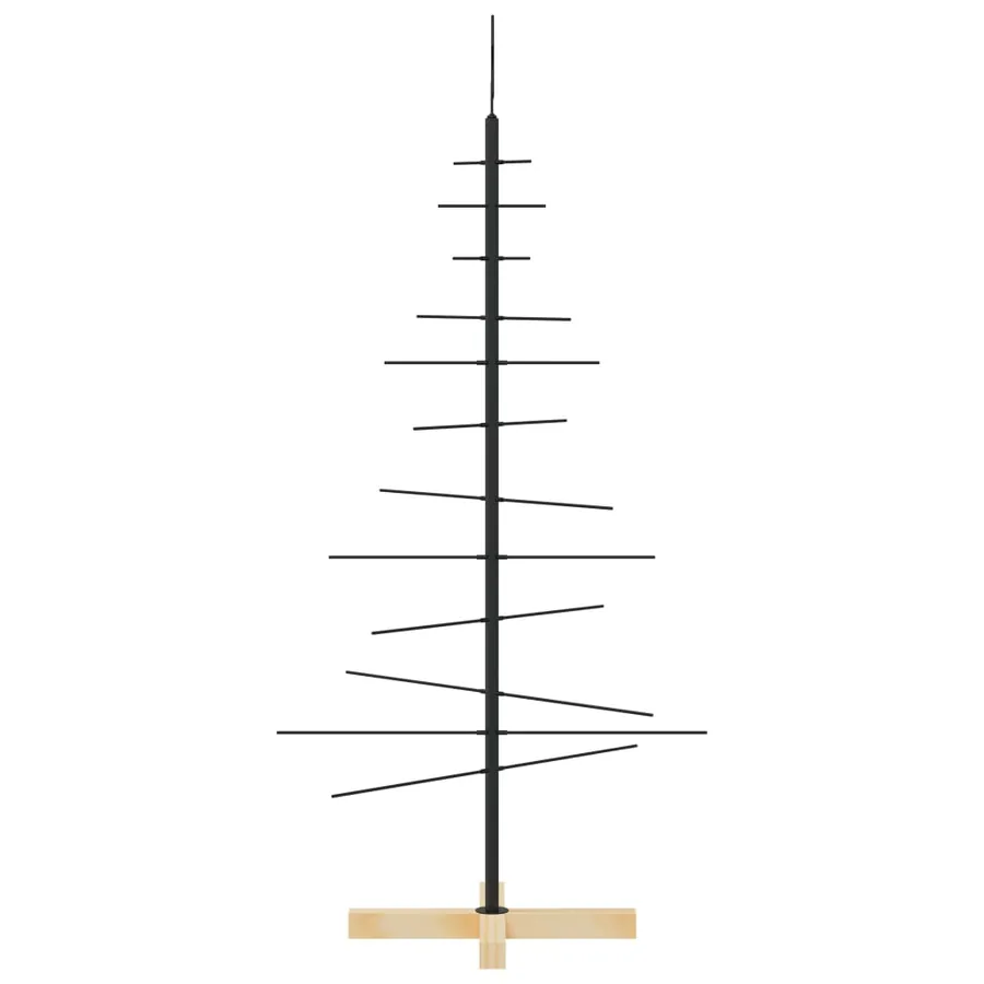 Arbre de Noël en métal avec base en bois noir 120 cm - 4