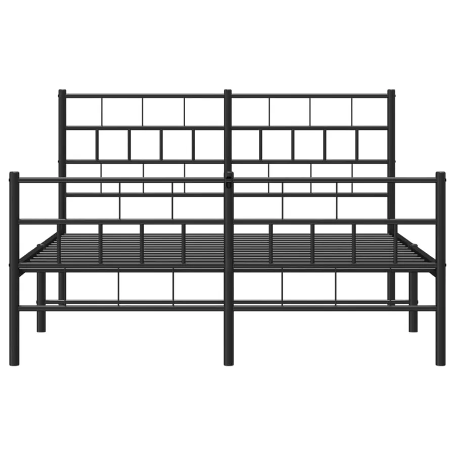 Cadre de lit métal sans matelas avec pied de lit noir 120x190cm - 5