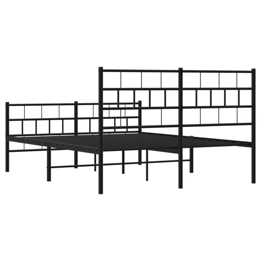 Cadre de lit métal sans matelas avec pied de lit noir 120x190cm - 7