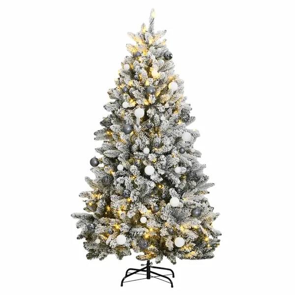 Sapin de Noël artificiel articulé 300 LED et boules 180 cm
