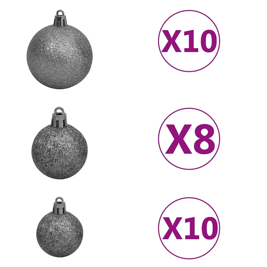 Sapin de Noël artificiel articulé 300 LED et boules 180 cm - 9