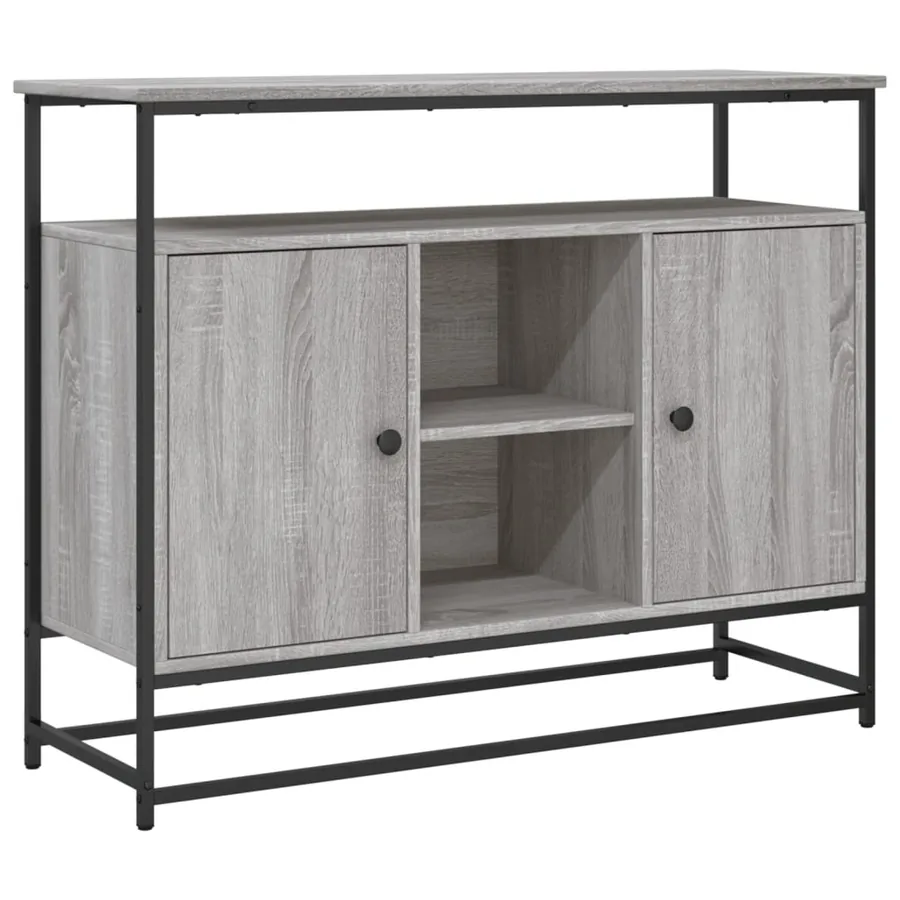 Buffet sonoma gris 100x35x80 cm bois d'ingénierie - 2