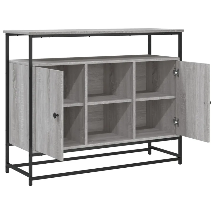 Buffet sonoma gris 100x35x80 cm bois d'ingénierie - 5
