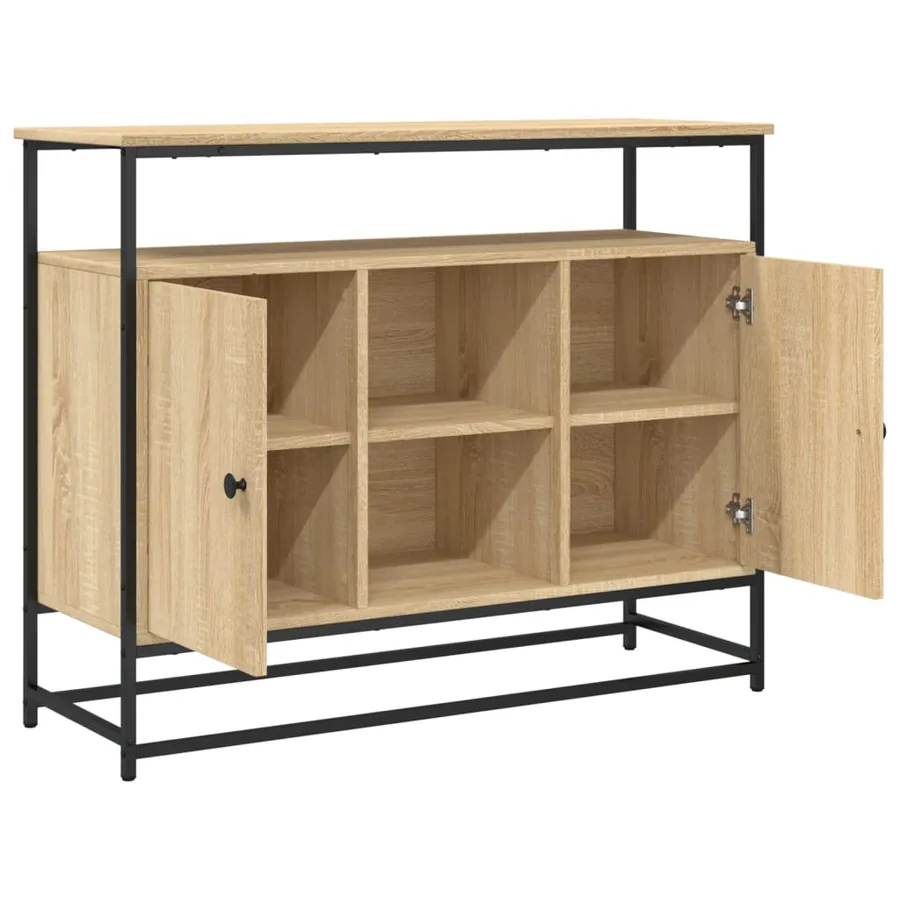 Buffet chêne sonoma 100x35x80 cm bois d'ingénierie - 5