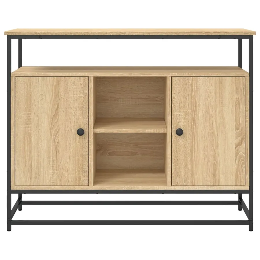 Buffet chêne sonoma 100x35x80 cm bois d'ingénierie - 6