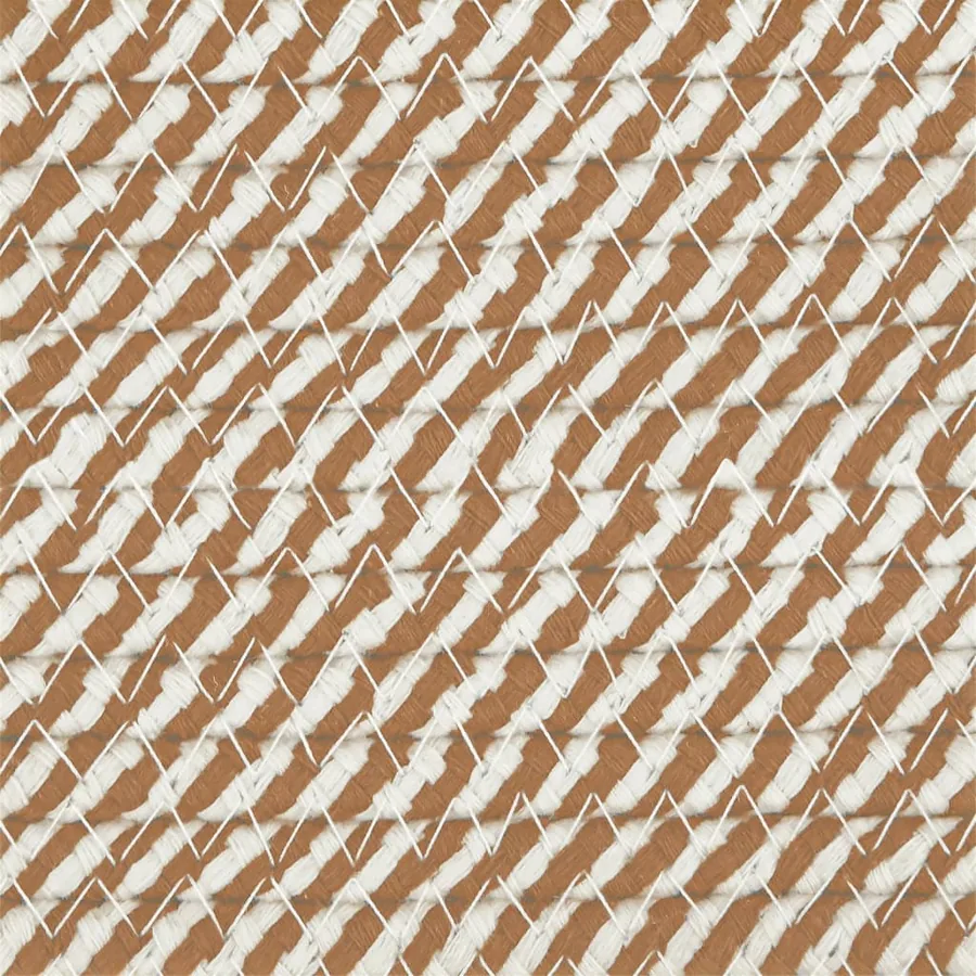 Panier de rangement marron et blanc Ø51x33 cm coton - 7