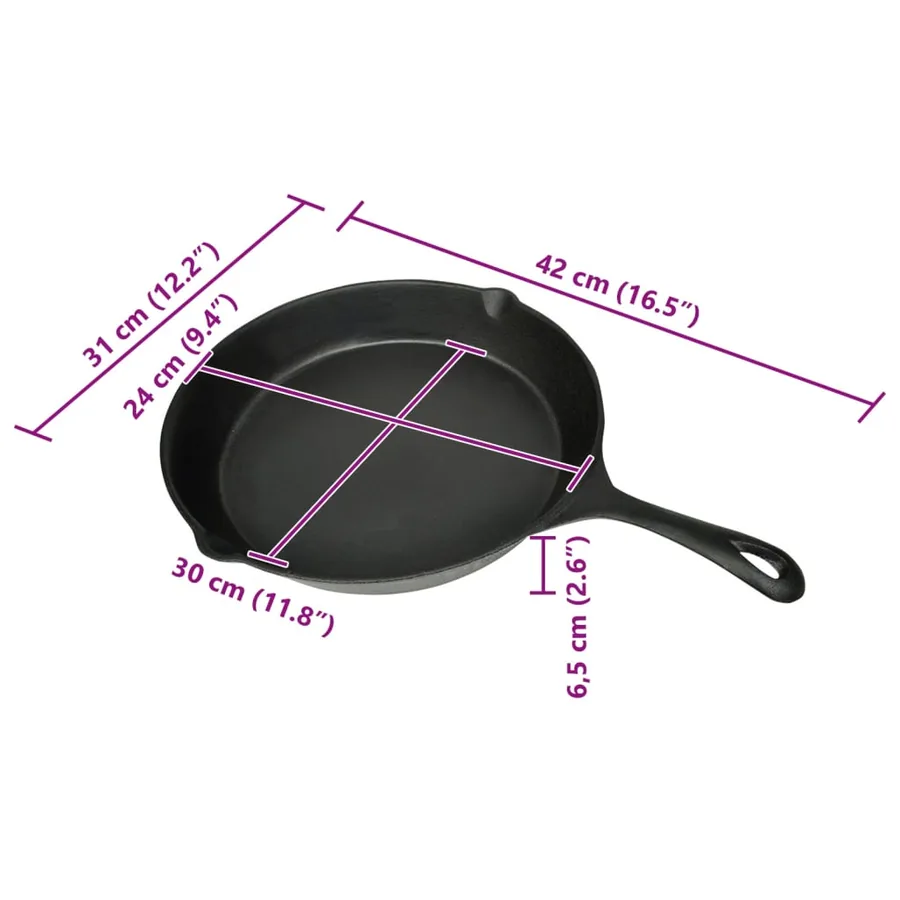 Poêle de gril Fonte 30 cm Ronde - 4