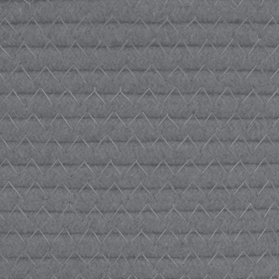 Panier de rangement gris et blanc Ø40x35 cm coton - 7