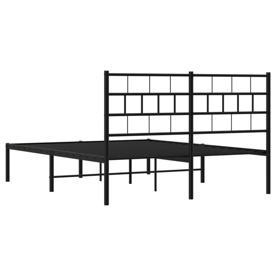 Cadre de lit métal sans matelas avec tête de lit noir 120x200cm - 7