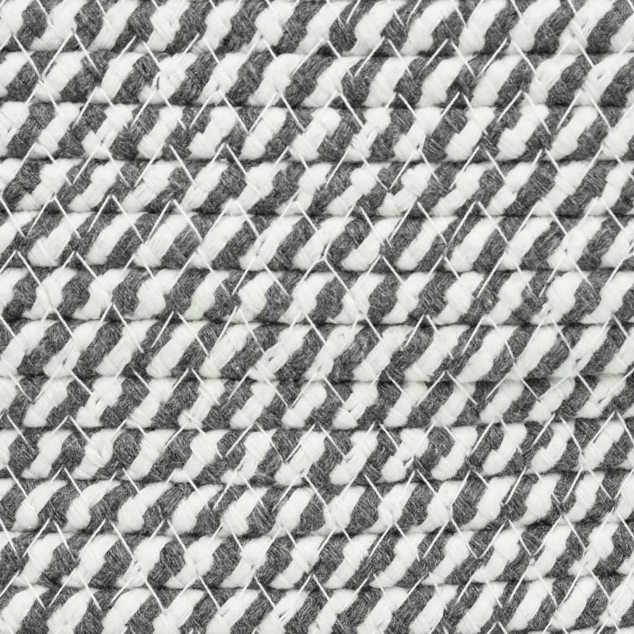 Panier de rangement avec couvercle blanc et noir Ø40x35cm coton - 9