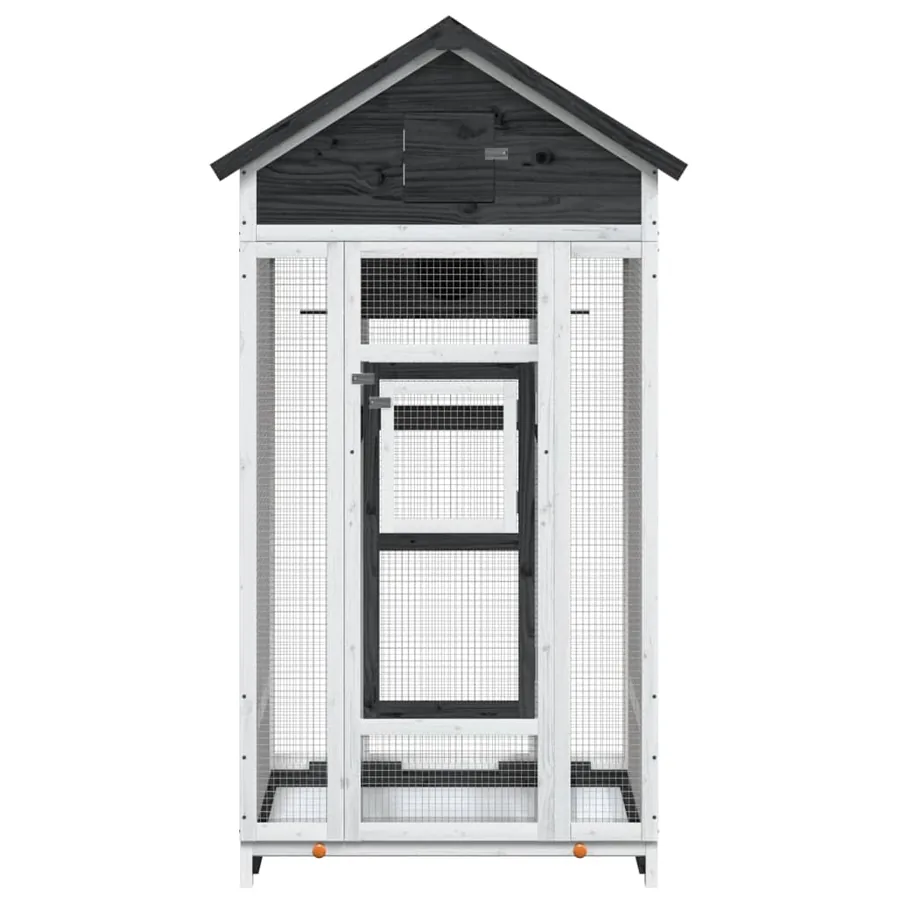 Maison à oiseaux gris 91,5x53x170 cm bois massif de pin - 3