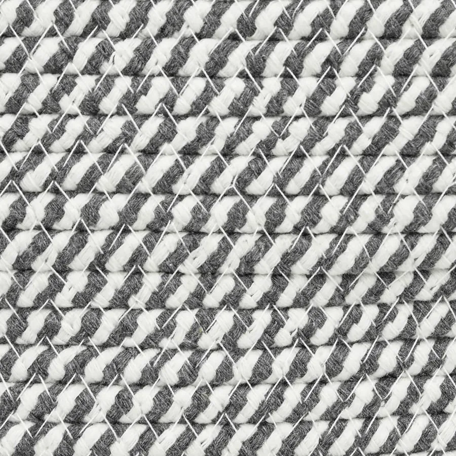Panier de rangement gris et blanc Ø51x33 cm coton - 7