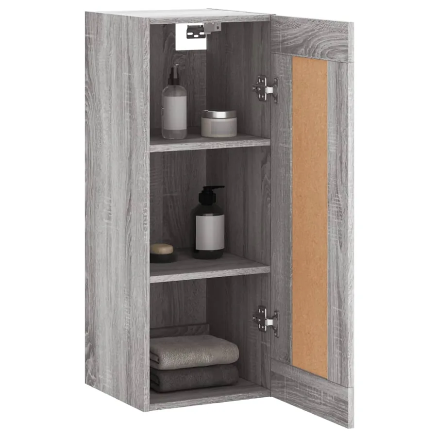 Armoire murale sonoma gris 34,5x34x90 cm bois d'ingénierie - 4