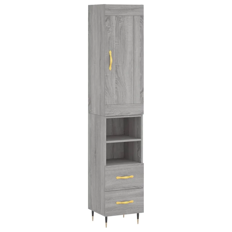 Buffet haut Sonoma gris 34,5x34x180 cm Bois d'ingénierie - 2