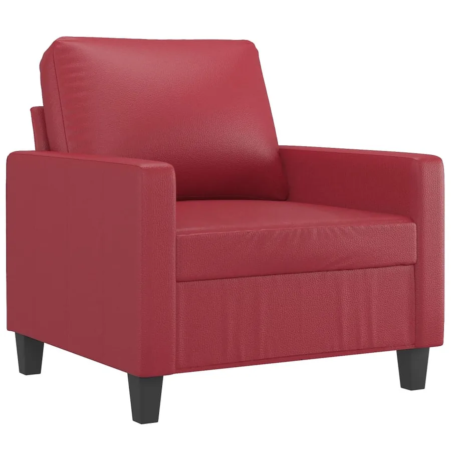 Fauteuil Rouge bordeaux 60 cm Similicuir - 2