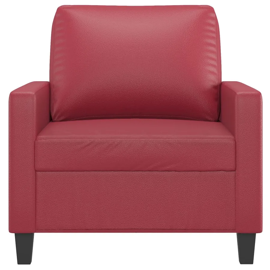Fauteuil Rouge bordeaux 60 cm Similicuir - 3