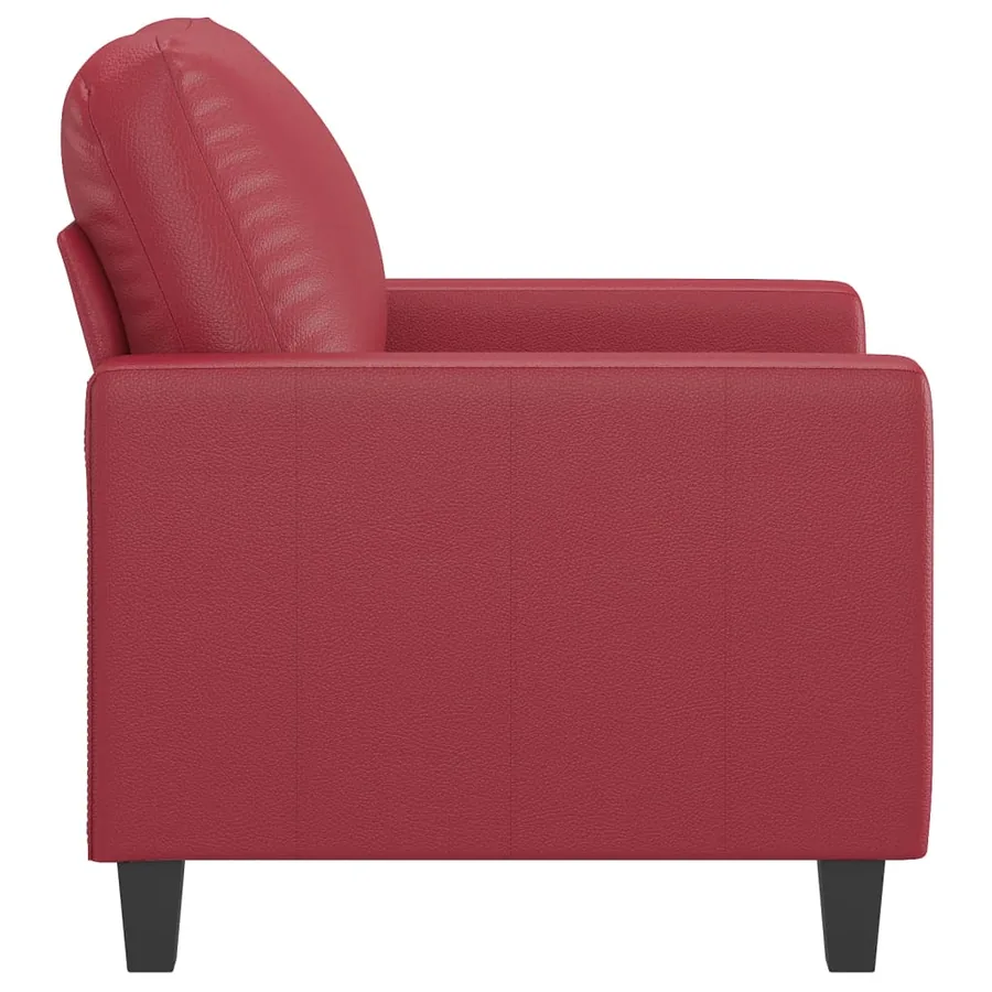 Fauteuil Rouge bordeaux 60 cm Similicuir - 4