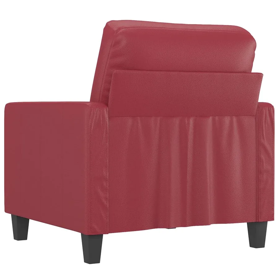 Fauteuil Rouge bordeaux 60 cm Similicuir - 5