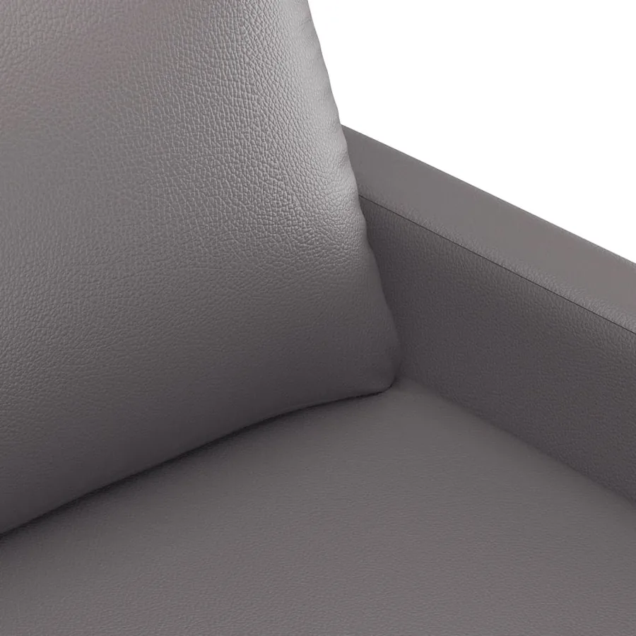 Ensemble de canapés 3 pcs avec coussins Gris Similicuir - 6