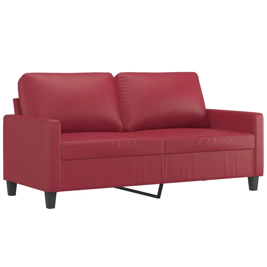 Ensemble de canapés 3 pcs et coussins Rouge bordeaux Similicuir - 4