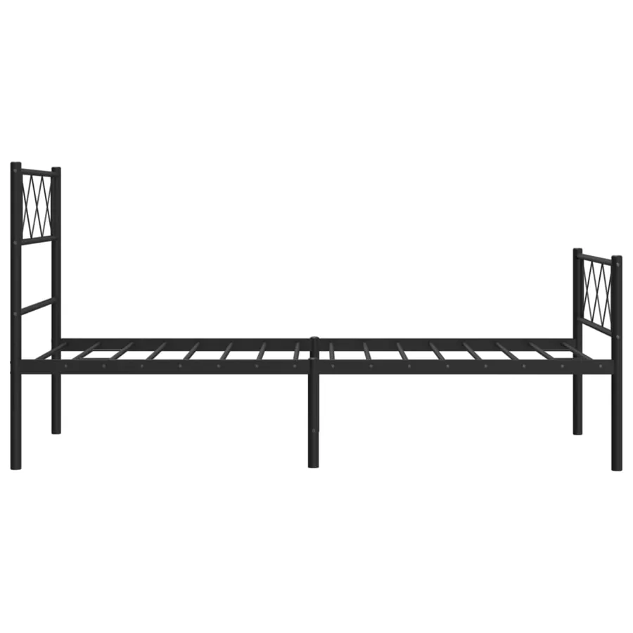 Cadre de lit métal sans matelas avec pied de lit noir 90x190 cm - 6