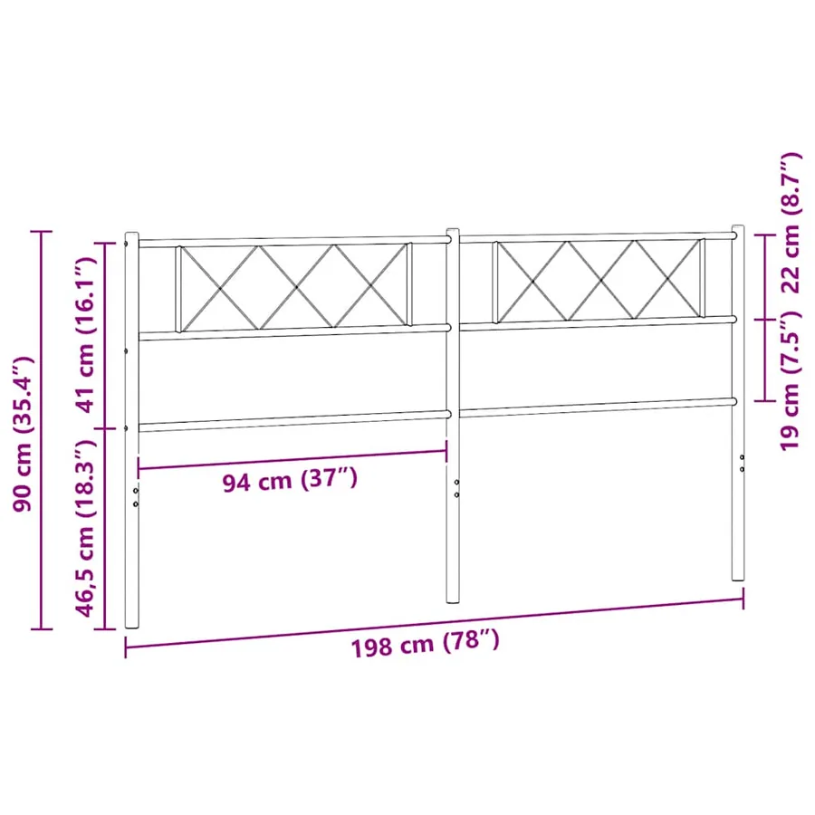 Tête de lit de remplacement métal blanc 193 cm - 8
