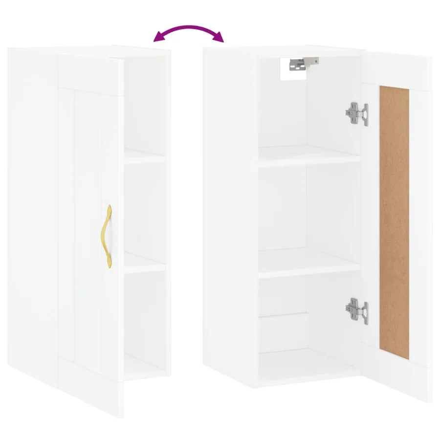 Armoire murale blanc 34,5x34x90 cm bois d'ingénierie - 9