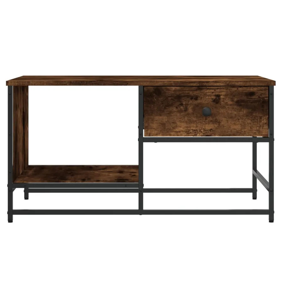 Table basse chêne fumé 85,5x51x45 cm bois d'ingénierie - 6
