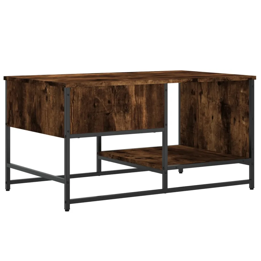 Table basse chêne fumé 85,5x51x45 cm bois d'ingénierie - 8